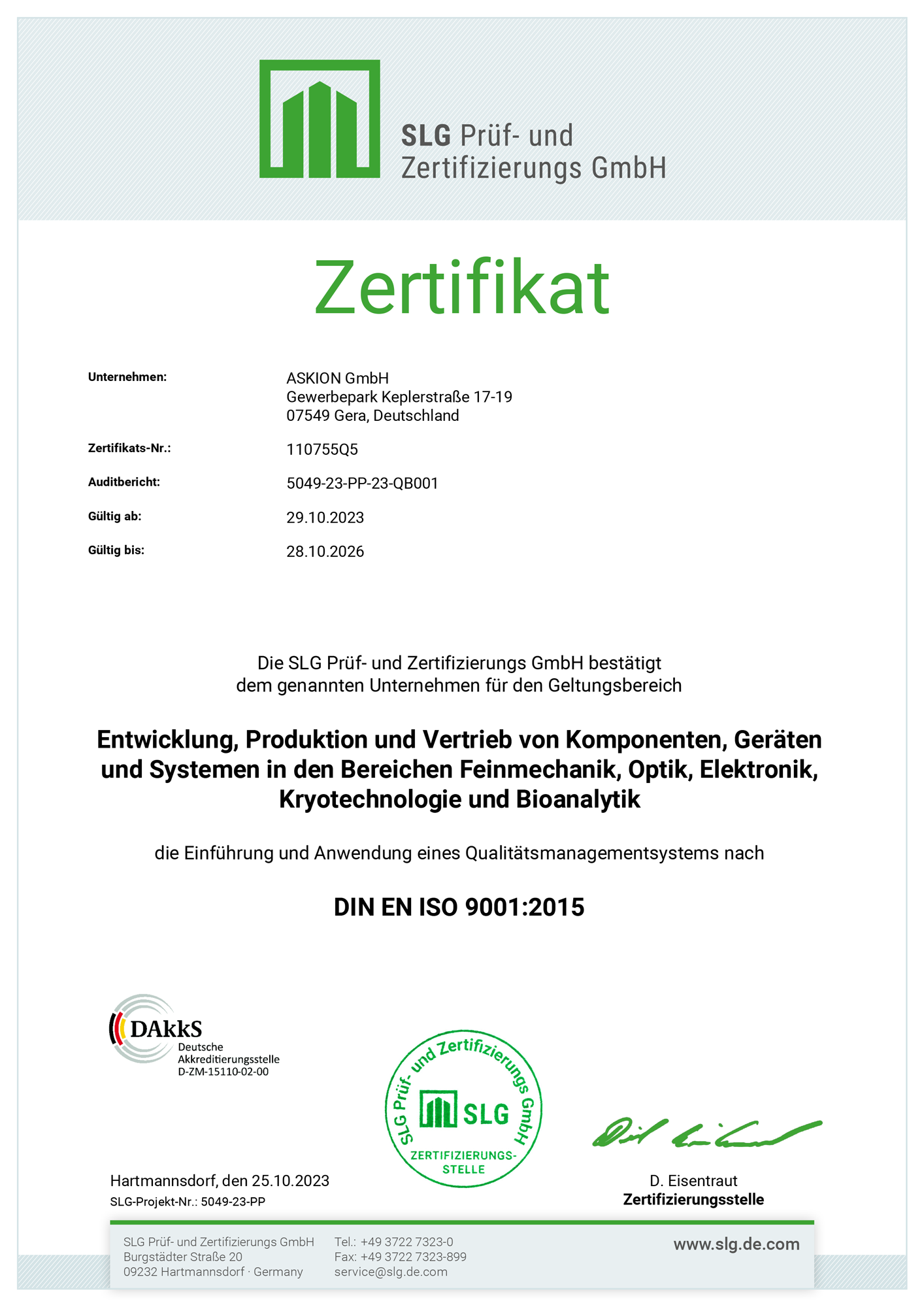 Download Zertifikat - DIN EN ISO 9001